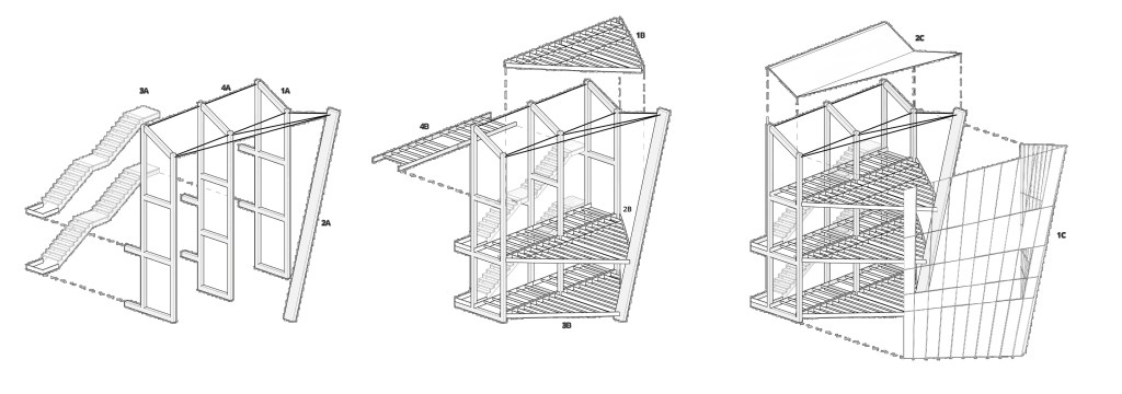 Proceso constructivo de la propuesta the Pointer para Flamingo Tower Competition.